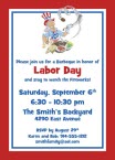 personalized labor day barbeque invitation